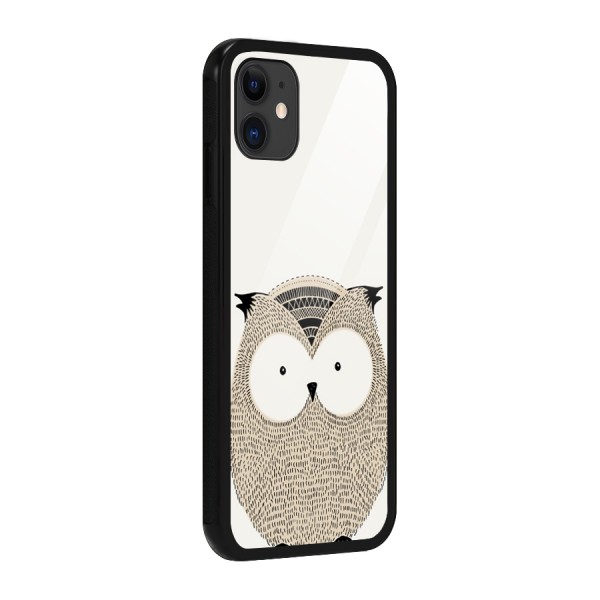 Cute Owl Glass Back Case for iPhone 11