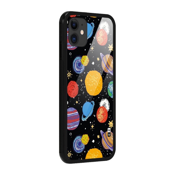 Designer Planets Glass Back Case for iPhone 11