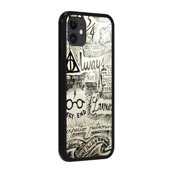 Doodle Art Glass Back Case for iPhone 11