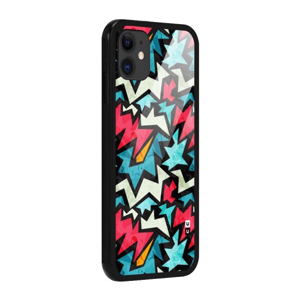 Electric Color Design Glass Back Case for iPhone 11