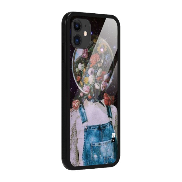 Flower Face Glass Back Case for iPhone 11