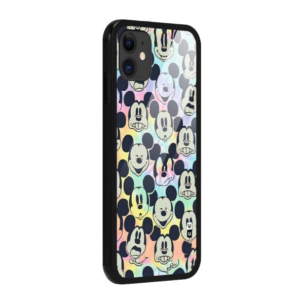 Fun Rainbow Faces Glass Back Case for iPhone 11