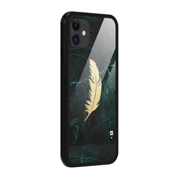 Golden Feather Glass Back Case for iPhone 11