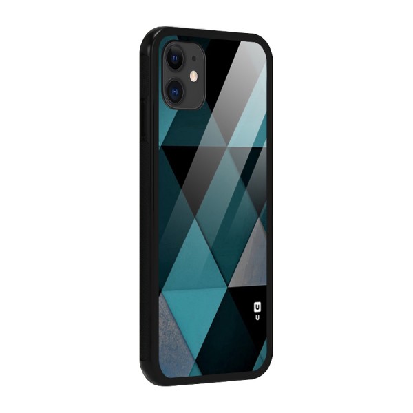 Green Black Shapes Glass Back Case for iPhone 11