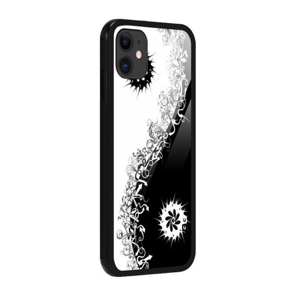 Half Peace Design Glass Back Case for iPhone 11