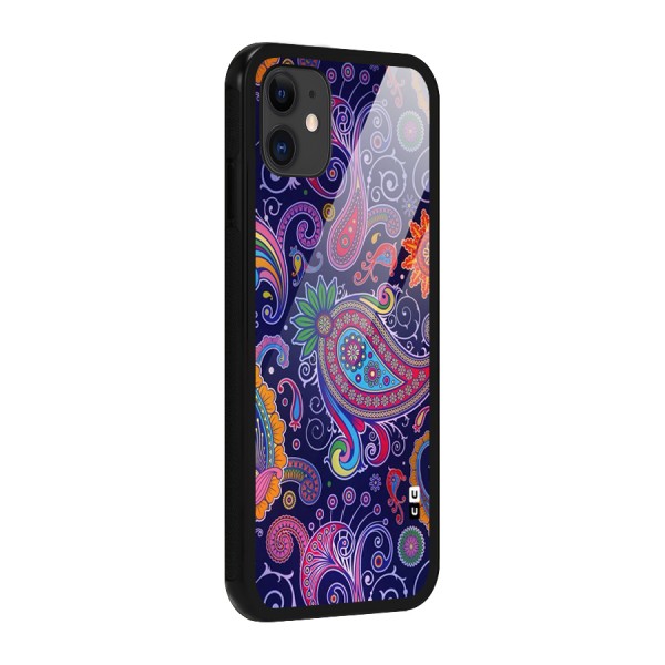 Mehendi Pattern Glass Back Case for iPhone 11