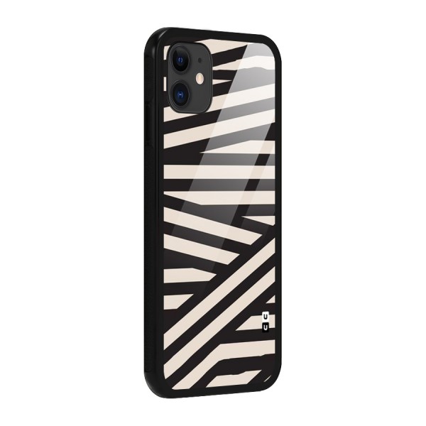Monochrome Lines Glass Back Case for iPhone 11
