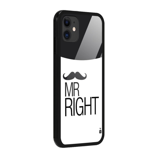 Mr. Right Moustache Glass Back Case for iPhone 11