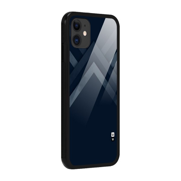 Navy Blue Arrow Glass Back Case for iPhone 11