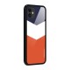 Navy Blue White Orange Arrow Glass Back Case for iPhone 11