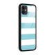 Pastel Blue White Stripes Glass Back Case for iPhone 11