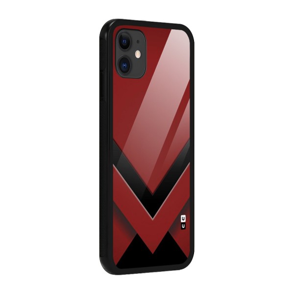 Red Black Fold Glass Back Case for iPhone 11