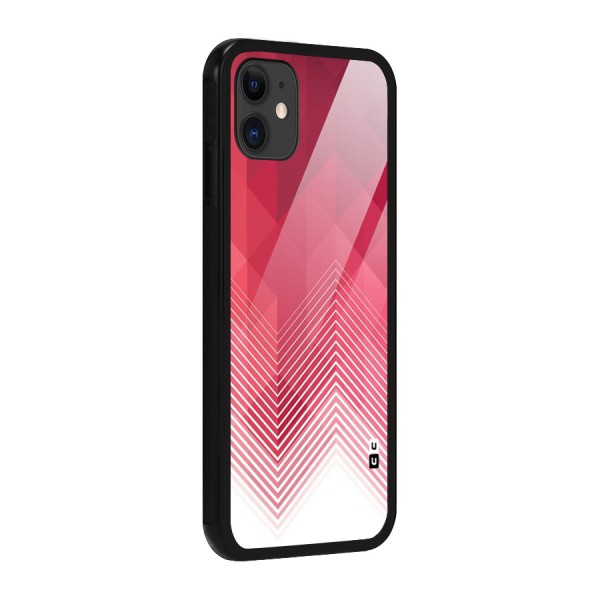 Red Chevron Abstract Glass Back Case for iPhone 11