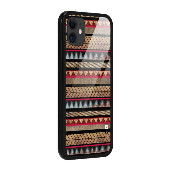 Red Indie Pattern Glass Back Case for iPhone 11