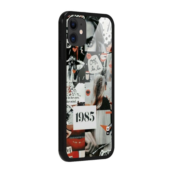 Retro Pattern Glass Back Case for iPhone 11