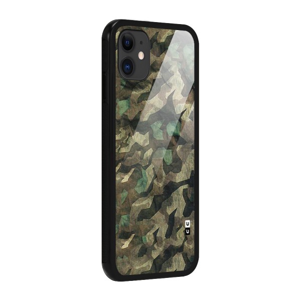 Rugged Army Glass Back Case for iPhone 11
