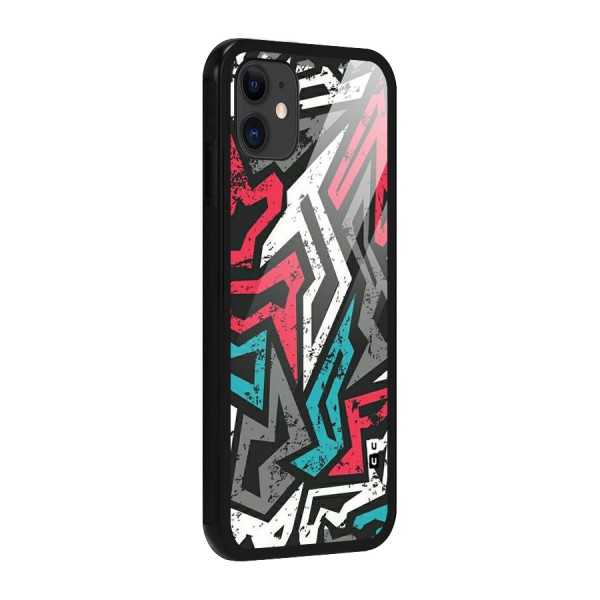 Rugged Strike Abstract Glass Back Case for iPhone 11