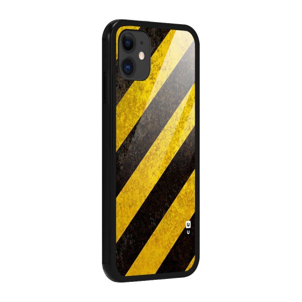 Shaded Yellow Stripes Glass Back Case for iPhone 11