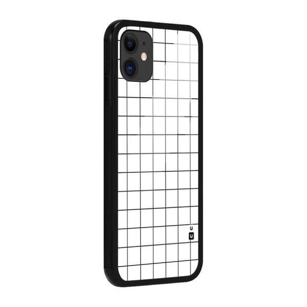 Simple Checks Glass Back Case for iPhone 11