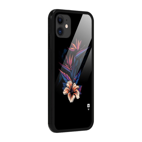Single Painted Flower Glass Back Case for iPhone 11