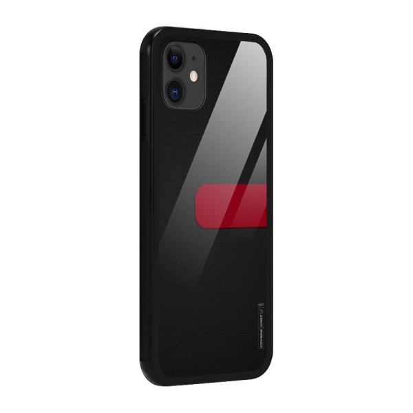 Single Red Stripe Glass Back Case for iPhone 11