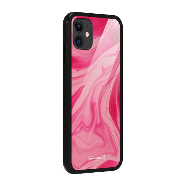 Sizzling Pink Marble Texture Glass Back Case for iPhone 11