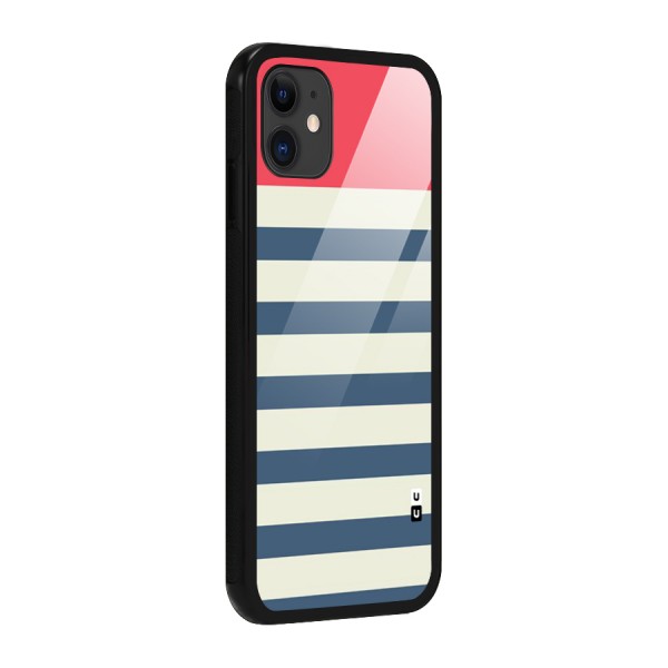 Solid Orange And Stripes Glass Back Case for iPhone 11