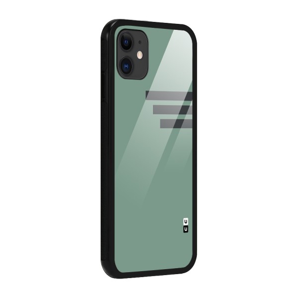 Solid Sports Stripe Glass Back Case for iPhone 11