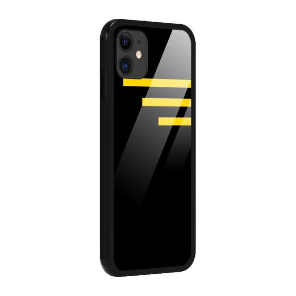 Sports Yellow Stripes Glass Back Case for iPhone 11