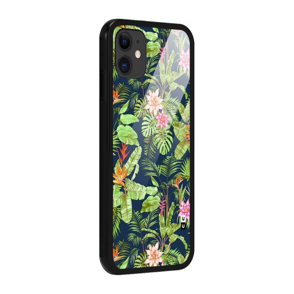 Tiny Flower Leaves Glass Back Case for iPhone 11