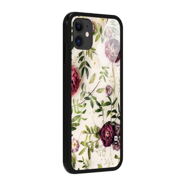 Vintage Rust Floral Glass Back Case for iPhone 11