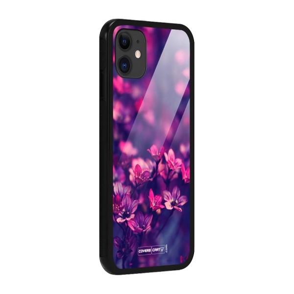 Violet Floral Glass Back Case for iPhone 11