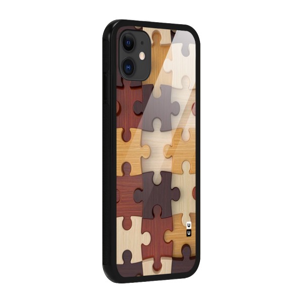 Wooden Puzzle (Printed) Glass Back Case for iPhone 11
