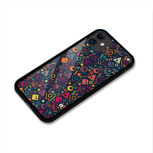 Abstract Figures Glass Back Case for iPhone 11