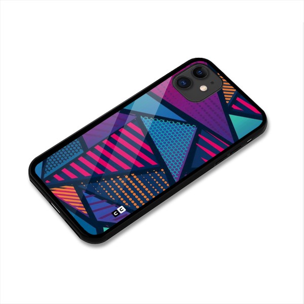 Abstract Lines Polka Glass Back Case for iPhone 11