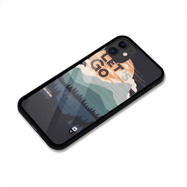 Abstract Travel Glass Back Case for iPhone 11