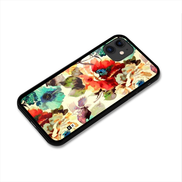 Artsy Bloom Flower Glass Back Case for iPhone 11