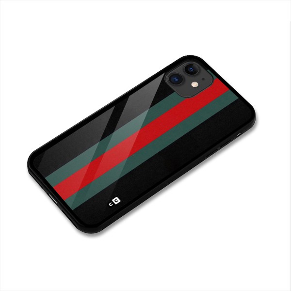 Basic Colored Stripes Glass Back Case for iPhone 11