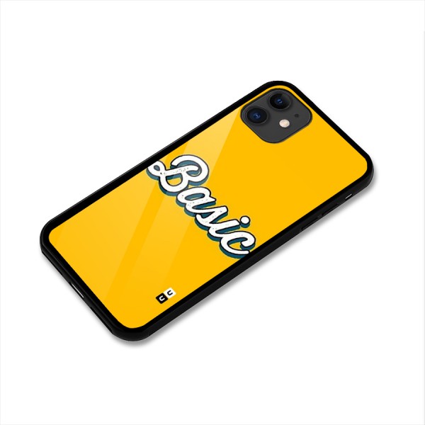 Basic Yellow Glass Back Case for iPhone 11
