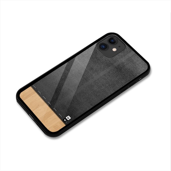 Bicolor Wood Texture Glass Back Case for iPhone 11