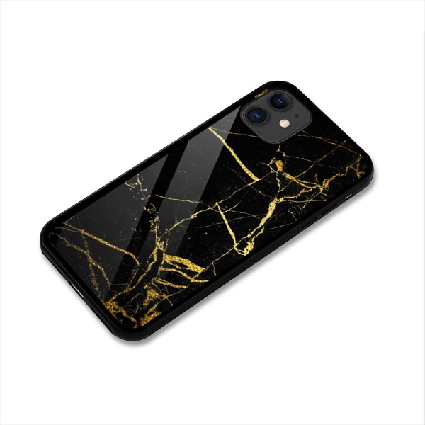 Black And Gold Design Glass Back Case for iPhone 11