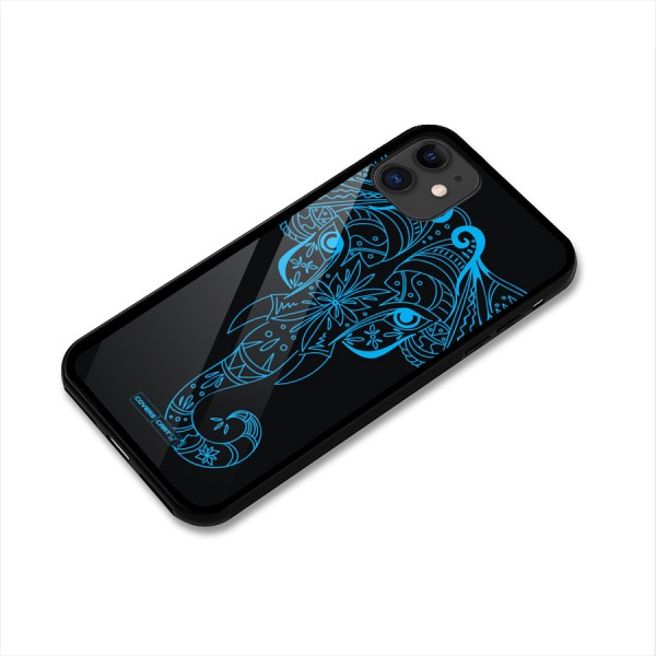 Blue Elephant Ethnic Glass Back Case for iPhone 11