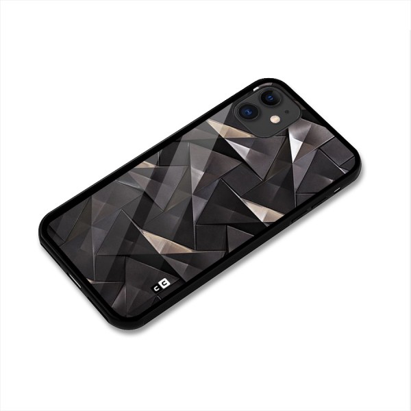 Carved Triangles Glass Back Case for iPhone 11