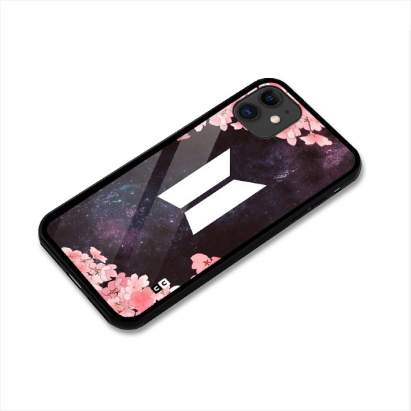 Cherry Blossom Pause Design Glass Back Case for iPhone 11