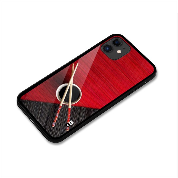 Chopstick Design Glass Back Case for iPhone 11
