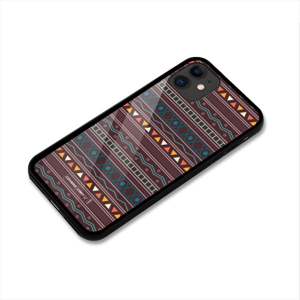 Classic Aztec Pattern Glass Back Case for iPhone 11