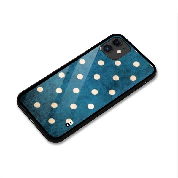 Classic Blue Polka Glass Back Case for iPhone 11