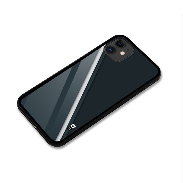 Classic Single Stripe Glass Back Case for iPhone 11
