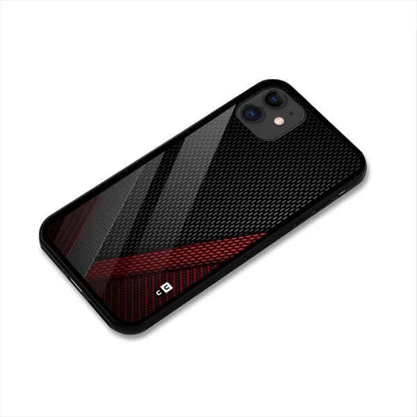 Classy Black Red Design Glass Back Case for iPhone 11