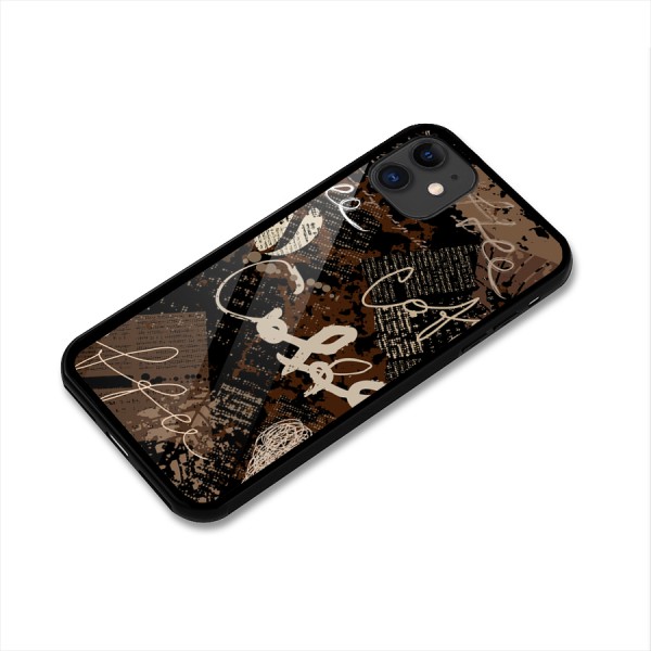 Coffee Scribbles Glass Back Case for iPhone 11